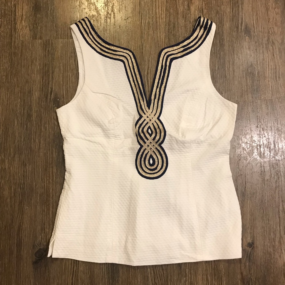 NWT Lilly Pulitzer Janice Top in Resort White